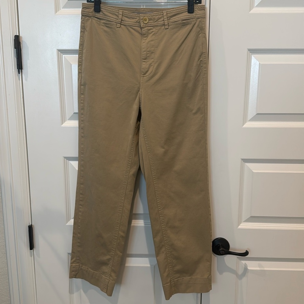 Everlane The Lightweight Straight-Leg Crop Pants Tan Size 6